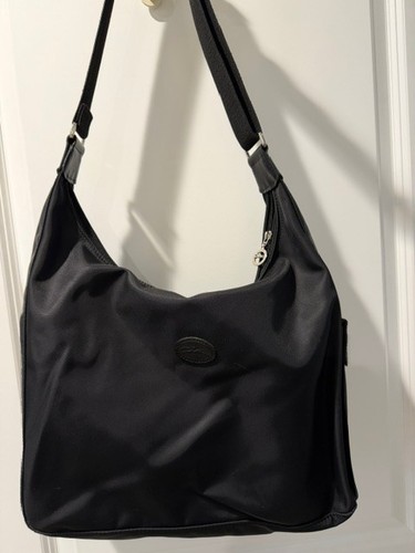 Longchamp black nylon hobo - black,